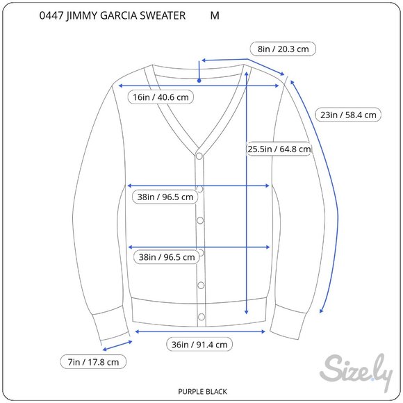 Jimmy Garcia Cardigan Sweater Women's M Purple Black Long Sleeve Button Acrylic - Picture 10 of 11